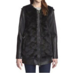Sam Edelman Charlie 2 in 1 faux leather fur coat and vest